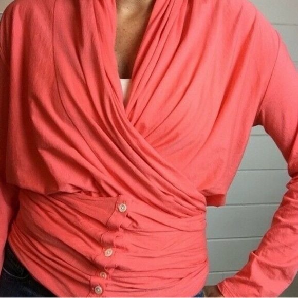 Sundance Geode Tie Dye Wrap Top Cardigan Womens XS Small Cotton Magenta Orange - Picture 16 of 16